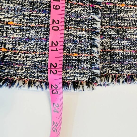 Emerson Rose Purple & Black Multicolor Tweed Raw Edge Pencil Skirt Women Sz 6 - Picture 12 of 12